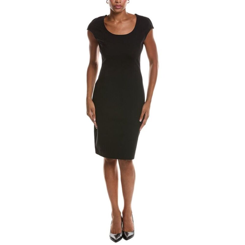 St. John Womens  Slim Fit Midi Dress, Black